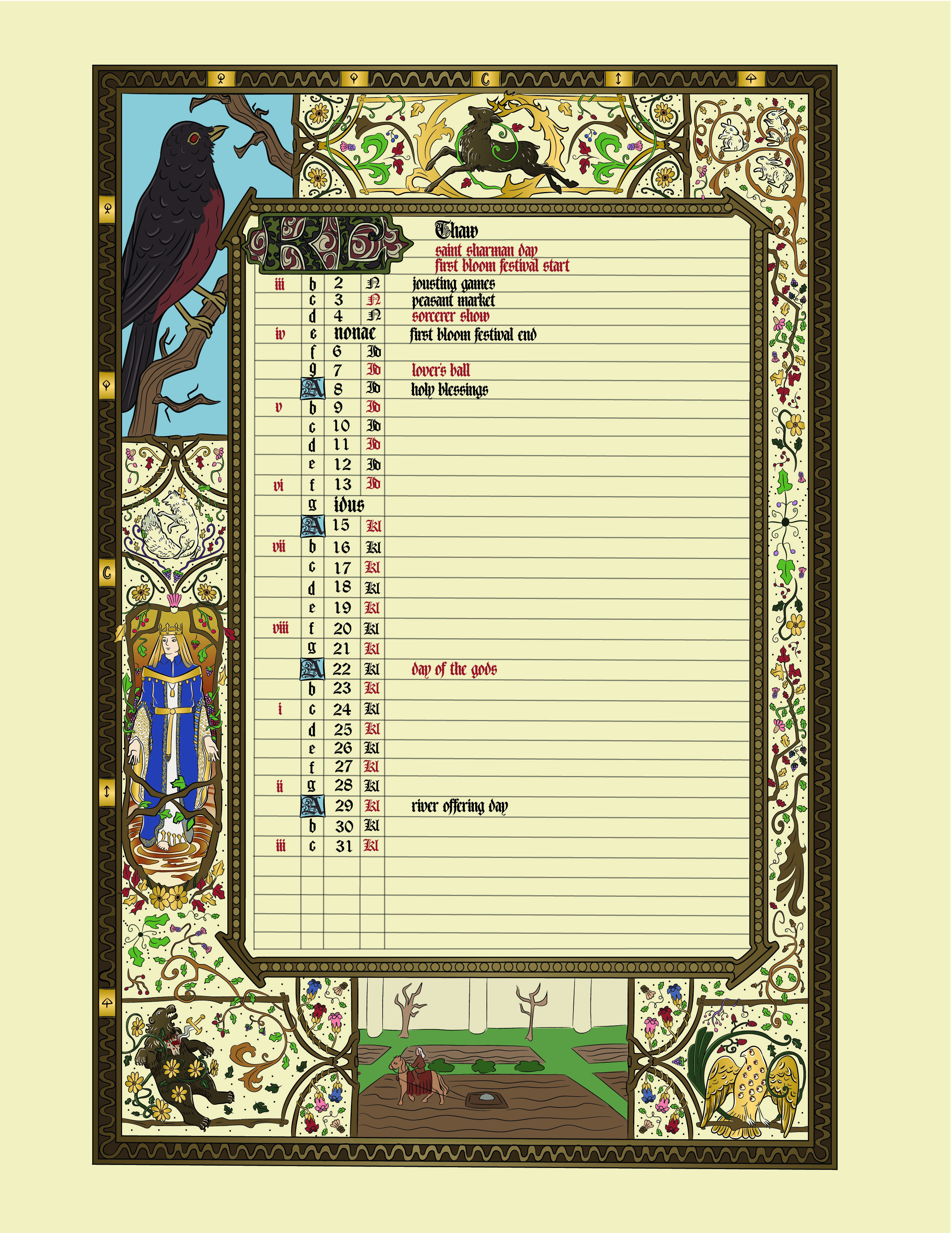 March calendar design